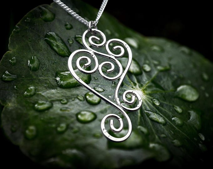 Featured listing image: Sterling Silver Lacy Heart Pendant with Curb Chain