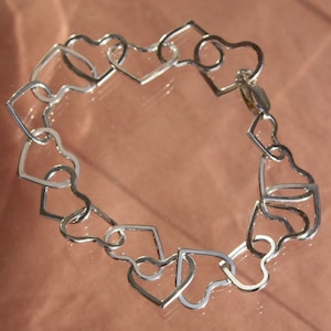Linked Hearts Sterling Silver Bracelet