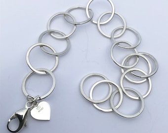 Flattened Link Sterling Silver Bracelet