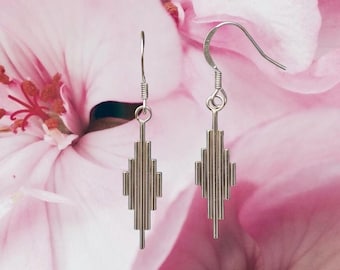 Stunning Sterling Silver Art Deco Tower Earrings with Timeless Design