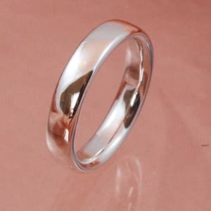 Comfortabele pasvorm ring sterlingzilver met ovale sectie - handgemaakte zware band - aangepast formaat beschikbaar afbeelding 2