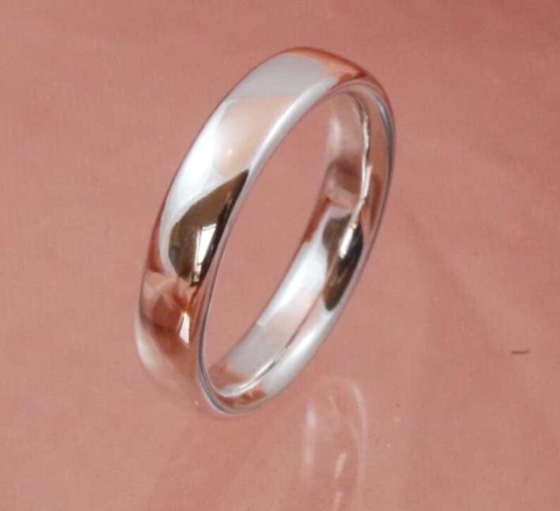 Comfortabele pasvorm ring sterlingzilver met ovale sectie - handgemaakte zware band - aangepast formaat beschikbaar afbeelding 2