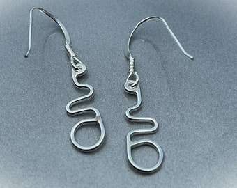 Handcrafted Sterling Silver Tadpole Earrings - High Shine Finish - Solid Silver Ear Wires - Unique Traditional Design - Elegant Jewellery