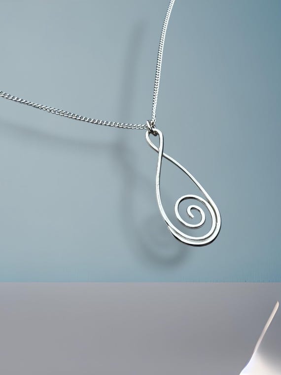 Elegant Silver Swirl Pendant Elegant Sterling Silver Amp pendant – Wear Ever Jewelry main image 2
