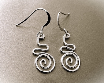 Sterling Silver Poisonous Snail Earrings with High Shine Finish and Solid Silver Ear Wires