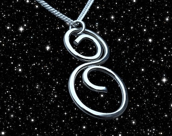 Handcrafted Sterling Silver Swirly Double Pendant with Curb Chain - Gift Box Included