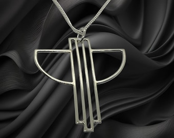 Stunning Sterling Silver Art Deco Tower Pendant with 18-Inch Chain - Handcrafted Elegance & Timeless Beauty