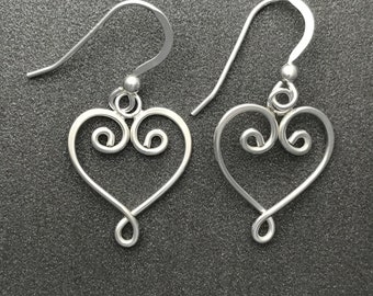 Scroll Heart Earrings