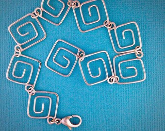 Square Spiral Sterling Silver Bracelet