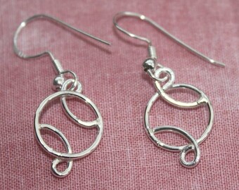Sterling Silver Basketball Earrings