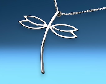 Enchanting Handcrafted Dragonfly Pendant with Sterling Silver Chain - Nature's Beauty and Symbol of Transformation