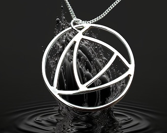 Sterling Silver Art Deco Open Mac Pendant with Unique Handmade Design