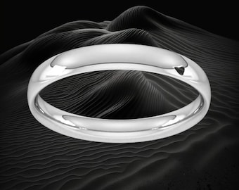 Sterling Silver Oval Section Comfort Fit Ring - Handcrafted Heavy Band - Custom Size Available