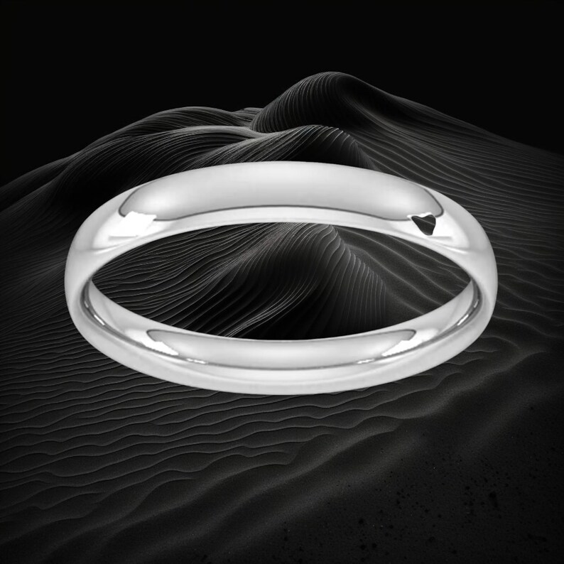 Comfortabele pasvorm ring sterlingzilver met ovale sectie - handgemaakte zware band - aangepast formaat beschikbaar afbeelding 1
