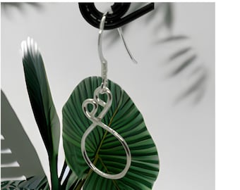 Sterling Silver Mother and Child Earrings - Handcrafted Wire Jewellery - High Shine Finish - Matching Pendant Available