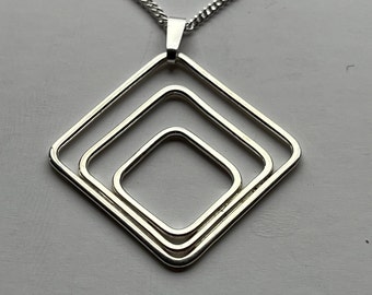 Three Square Deco Pendant