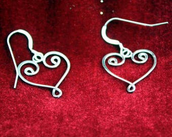 Scroll Heart Earrings