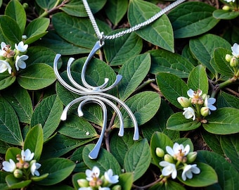 Handcrafted Sterling Silver Chrysanthemum Pendant with Planished Finish - Nature-Inspired Jewellery Design