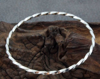 Twisted  Sterling Silver Bangle