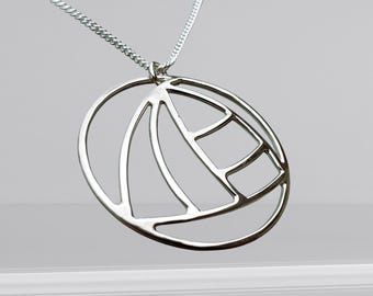 Handcrafted Sterling Silver Pendant with Unique Rose Macintosh Design