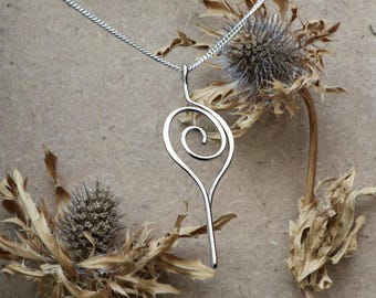 Nature-Inspired Sterling Silver Seed Pod Pendant with 18-Inch Curb Chain