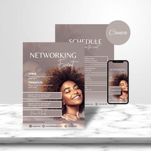 Event Flyer Template Networking Flyer Design Editable Women&#39;s Empowerment Flyer Boss Babe Conference Canva Event Flyer Business Event Flyer