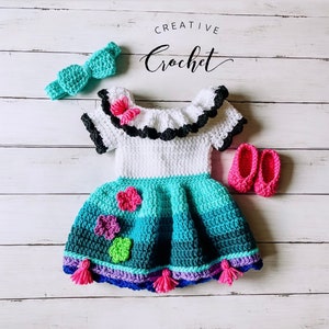 Mirabel Baby Dress |Encanto Baby Girl Costume | Halloween Costume | Photo Prop | Baby Shower Gift | Baby Girl Dress