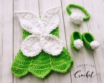 Tinkerbell Inspired Baby Fairy Costume / Baby Shower Gift / Birthday Gift