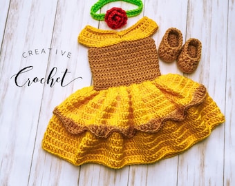 Beauty and the Beast Inspired Belle Dress | Infant Costume | Baby Shower Gift | Baby Girl Photoshoot | Newborn Photography | Photo Prop