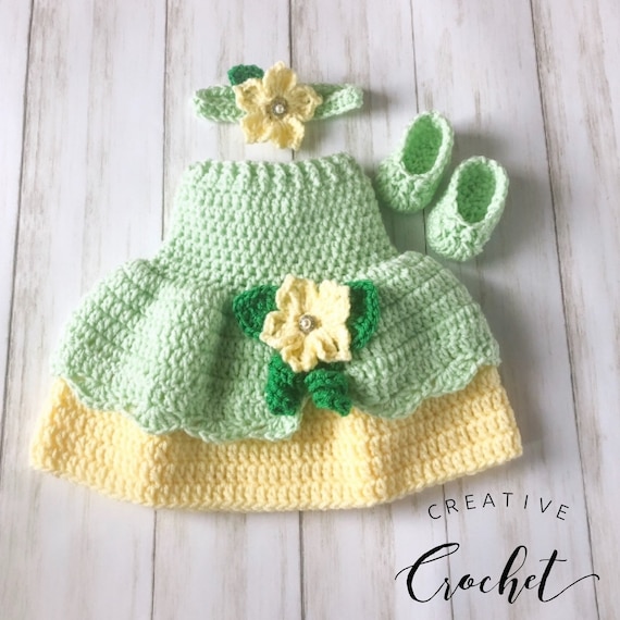 Tiana Princess Baby Dress | Baby Girl Costume | Halloween Costume | Photo Prop | Baby Shower Gift | Baby Girl Dress | Princess and the Frog
