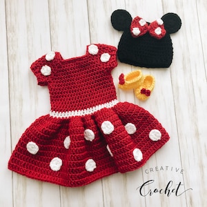 Red Minnie Mouse Inspired Dress | Baby Girl  Costume