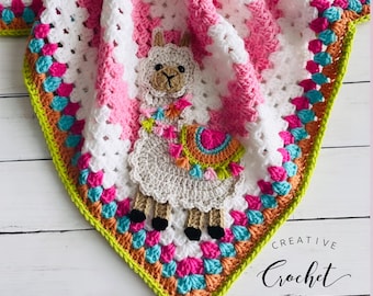 Llama Baby Blanket Hat Set | Baby Shower Gift | Baby Blanket | Gift Set