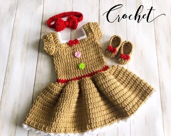 Gingerbread Christmas Baby Dress | Baby Girl Costume | First Christmas | Photo Prop | Baby Shower Gift | Baby Girl Dress |