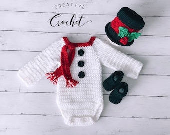 Little Snowman | Snowman Onesie |  Baby Boy | Christmas Costume
