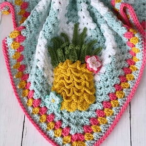 Hawaiian Tropical Pineapple Blanket Hat Set | Baby Shower Gift | Baby Blanket | Gift Set