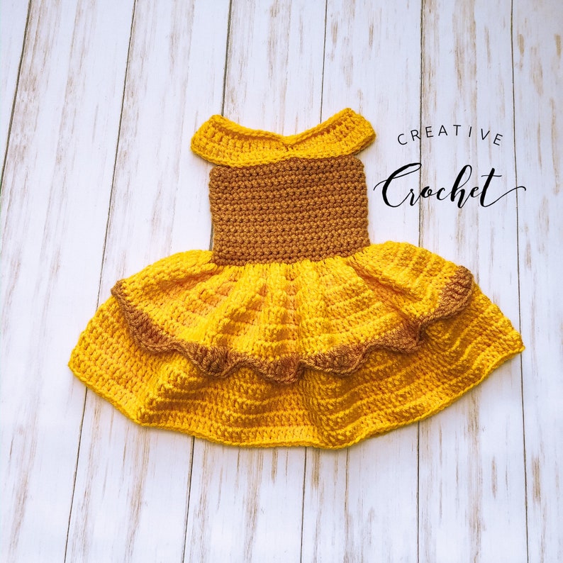 Beauty and the Beast Inspired Belle Dress | Infant Costume | Baby Shower Gift | Baby Girl Photoshoot | Newborn Photography | Photo Prop image 3