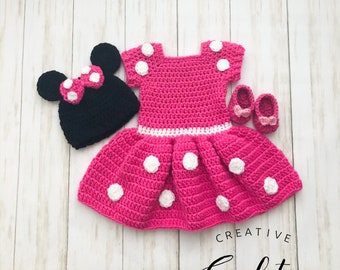 Pink Minnie Mouse Inspired Dress | Baby Girl  Costume