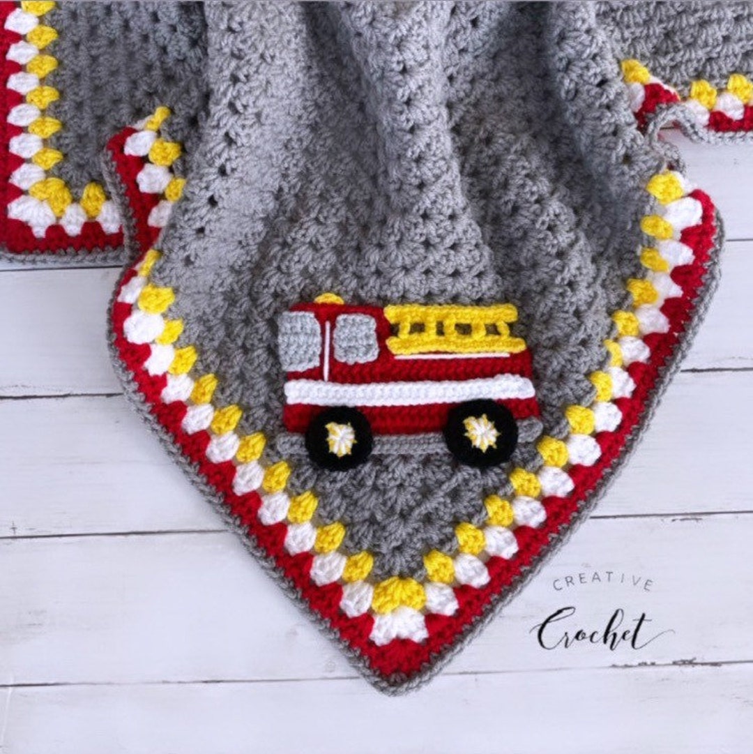 Fire Truck Blanket Hat Set Baby Shower Gift Baby Blanket Etsy