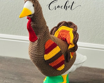 Atuendo de pavo y ganso para el Día de Acción de Gracias – Ropa de ganso para el porche en otoño – Disfraz decorativo otoñal para estatua de ganso del porche