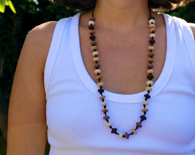 Tonal Brown Knotted Nursing Necklace