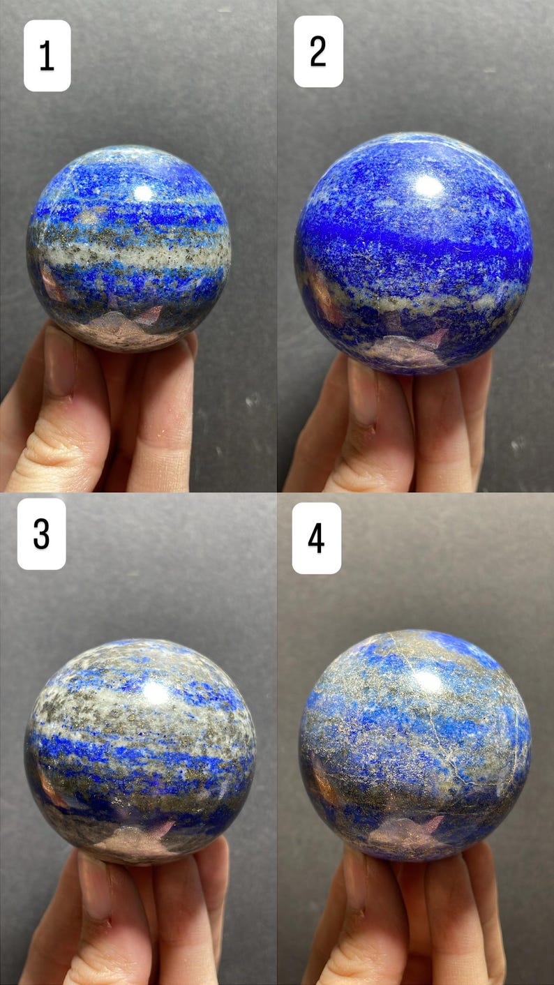 Lapis Lazuli Sphere: Natural Blue Stone with Free Stand imagem 2