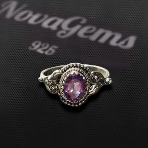 Natural Amethyst 925 Sterling Silver Rings | Handmade Gemstone Rings | YOU PICK ! | Gift For Her | Purple Amethyst Stackable Rings |