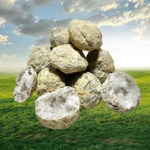 Unbroken Crystal Calcite Geodes from Morocco (3-4 inch)