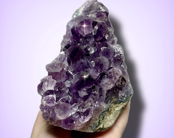Raw Amethyst Crystal Cluster: B Grade Cut Base Display, Healing Stone