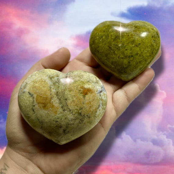 Green Opal Heart Crystal: Emotional Healing Stone, You Pick! (55