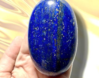 Lapis Lazuli Palm Stone | Blue Healing Crystal for Anxiety, Sleep, or Intuition Work | Crystal for Calming, Chakra Healing, or Spirituality