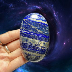 AAA Lapis Lazuli Palm Stone | High Grade Crystal for Wisdom & Third Eye Chakra, Deep Blue Healing Stone, Meditation Crystal | Crystal Gifts!