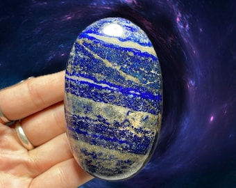 AAA Lapis Lazuli Palm Stone | High Grade Crystal for Wisdom & Third Eye Chakra, Deep Blue Healing Stone, Meditation Crystal | Crystal Gifts!