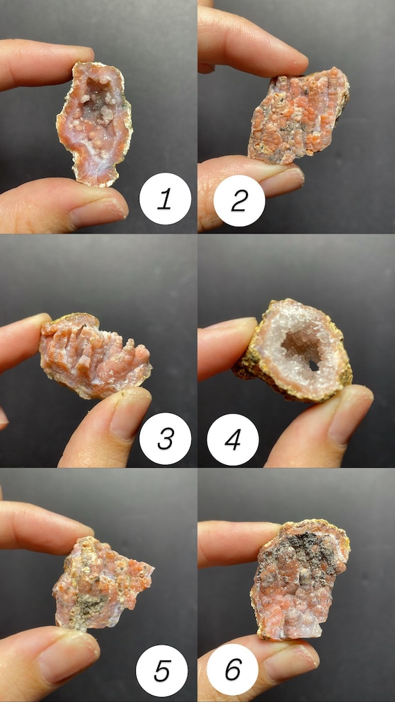 Pink Chalcedony Stalactite Geode Specimens Pink Amethyst Druzy
