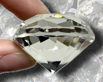 Diamond Crystal Glass | Reflective Rainbow Diamond | Faceted Light Catcher Diamond | 40mm and 30mm Beautiful Glass Diamond Decor